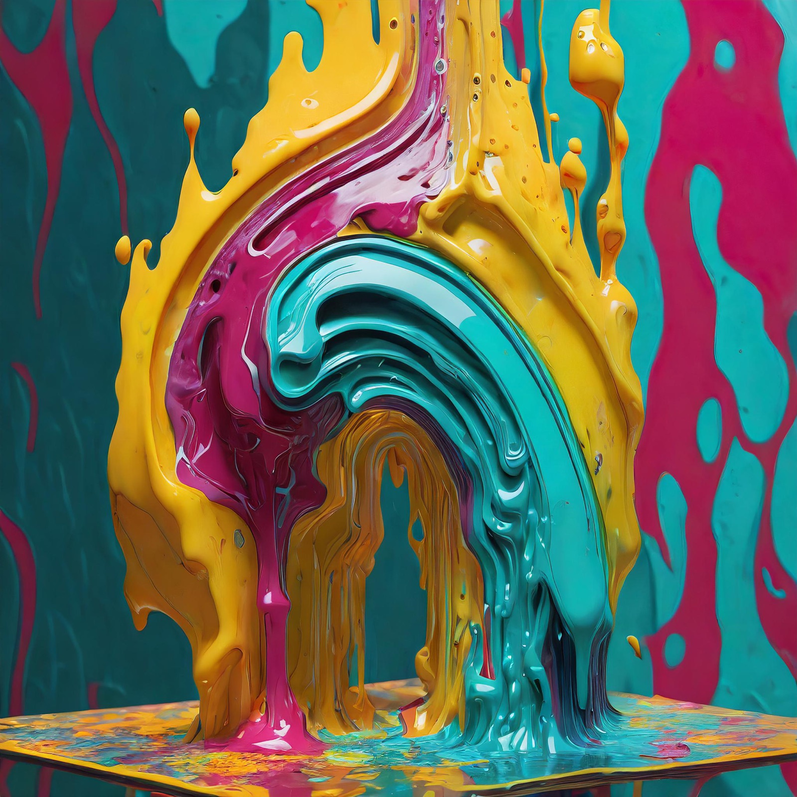 a melting cochlea in colorful gradients